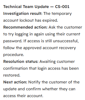 Technical team update