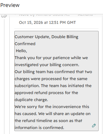 Customer update email part 1 of 3