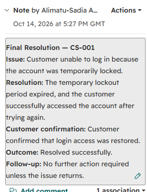 Final resolution note